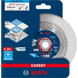Bosch Professional 1 x Expert HardCeramic Diamond Cutting Discs (for Hard Tiles, Hard Stone, Diameter 85 mm, Small Angle Grinder Accessories)
