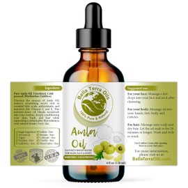 Bella Terra Oils - Organic Amla Oil 4 oz - Dive into Organic Amla's Nutritional Excellence, High in Vitamin C & E, Promotes Supple & Radiant Skin