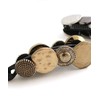 VINGTAINE H7314-G- Metal Button Banana Clip Matte Silver Matte Gold