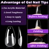 LoveOurHome 360pc Medium Coffin Nail Tips Clear Fake Nails Coffin