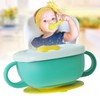 Toddler Suction Cup Bowls with Lids Prevent Falling Stainless Steel