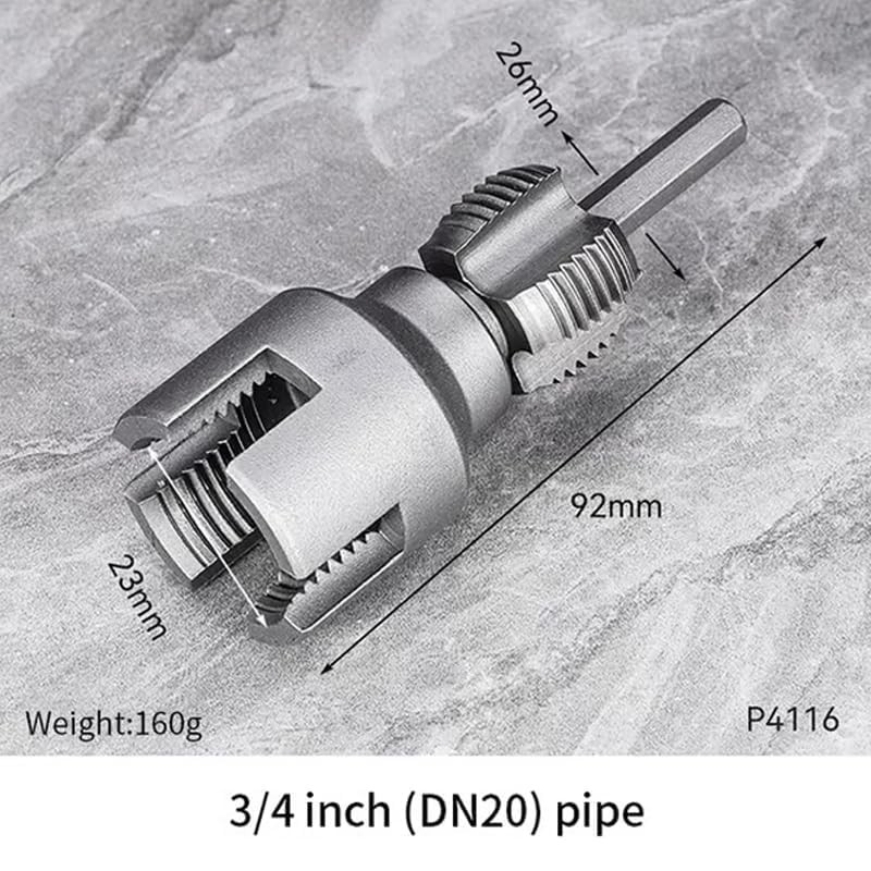 Integrated Internal & External Pipe Threading Tool, 1/2'' and 3/4''