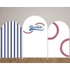 Iydamc Arched Fabric Backdrop Covers for Baseball Party Rookie of