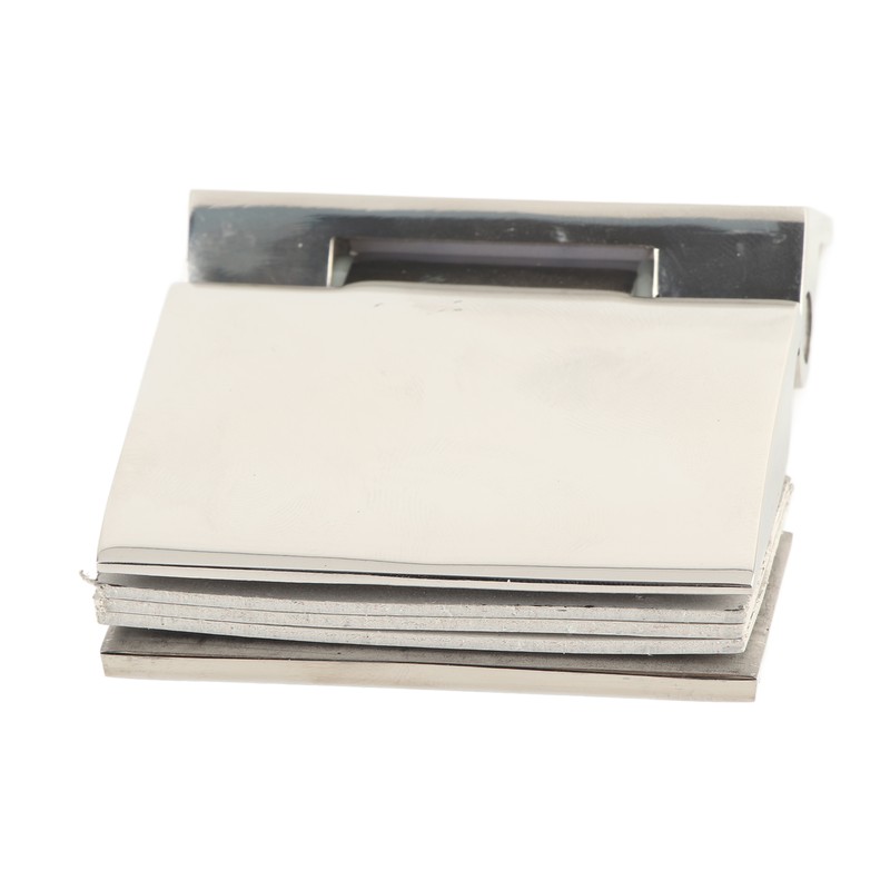 Curved Single‑Sided Hinge Stainless Steel Bathroom Hinge for Tempered 8‑12mm