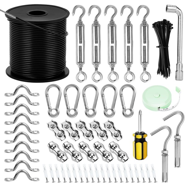 Youlvy String Light Hanging Kit, Outdoor Light Guide Wire, Globe