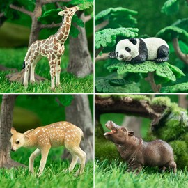 TOYMANY 12PCS Forest Animal Figure Set Wild Animal Figures Realistic Animal Model Model Popular Animals Toys Birthday Present Ornaments Christmas New Year Collection 6+ Years Old