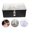 KOMBIUDA Storage Box with Lock Tinplate Metal Box