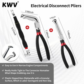3Pcs Electrical Disconnect Pliers 37960, 37980 Electrical Connector Pliers for Cars, Fuel Line Petrol Clip Pipe Plier with 8 Pcs Terminal Removal Tools, Angled Wire Plug Removal Tool Set