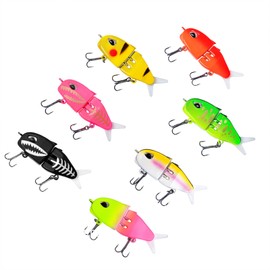 Wshxjzyay 7Pack Mini Glide Bait, Raptor Glide Bait, Swimbait Fishing Lures for Freshwater and Saltwater, Amazing Fishing Gear Gifts for Family