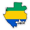 Squiddy Gabon Map with Flag - Vinyl Sticker Decal for Phone, Laptop, Water Bottle - 3"