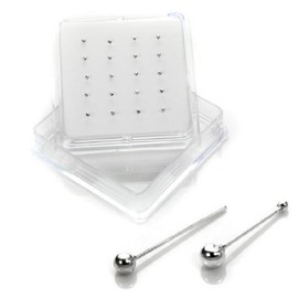 20 x 925 Sterling Silver - Ball End - Nose Stud Pin