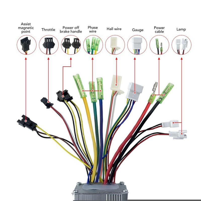 Electric Bike Conversion Kit DC 36V 48V Controller Display Brake