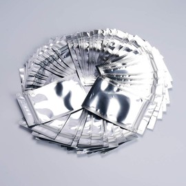 VOSO 50 Pcs Aluminum Foil Pouch Packing Bag Ziplock Mylar Self Seal Sliver Size S/M/L (S, Sliver)