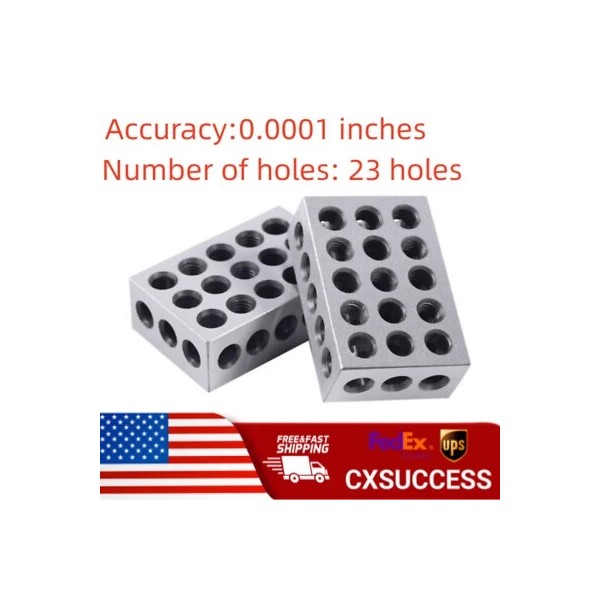 Unbranded 10Pcs 1-2-3 Inch 23 Holes Precision Blocks Matched Mill