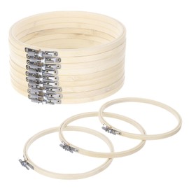 MECCANIXITY 12 Pieces 7 Inch Embroidery Hoops Adjustable Round Bamboo Circle Cross Stitch Hoop Ring for Art Craft Handy Sewing Needlework DIY Decoration