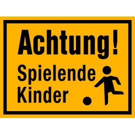 Achtung spielende Kinder Sign 400 x 300 mm, Strong 1.5 mm Thick!