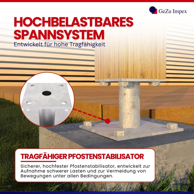 Post anchor can be doweled 2 panels 100 x 100