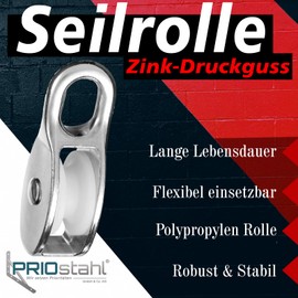 PRIOstahl Pulley Pulley Block Cable Pulley Lifting Rollers Load Rollers Plastic Rollers x 4 Pieces Size: 30 mm Design: Simple – Pulley Wheels for Ropes Wire Ropes Made of Zinc Pressure Cast