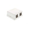 Networx 2-Port Ethernet Keystone Jack Surface Mount Box, Unloaded, White