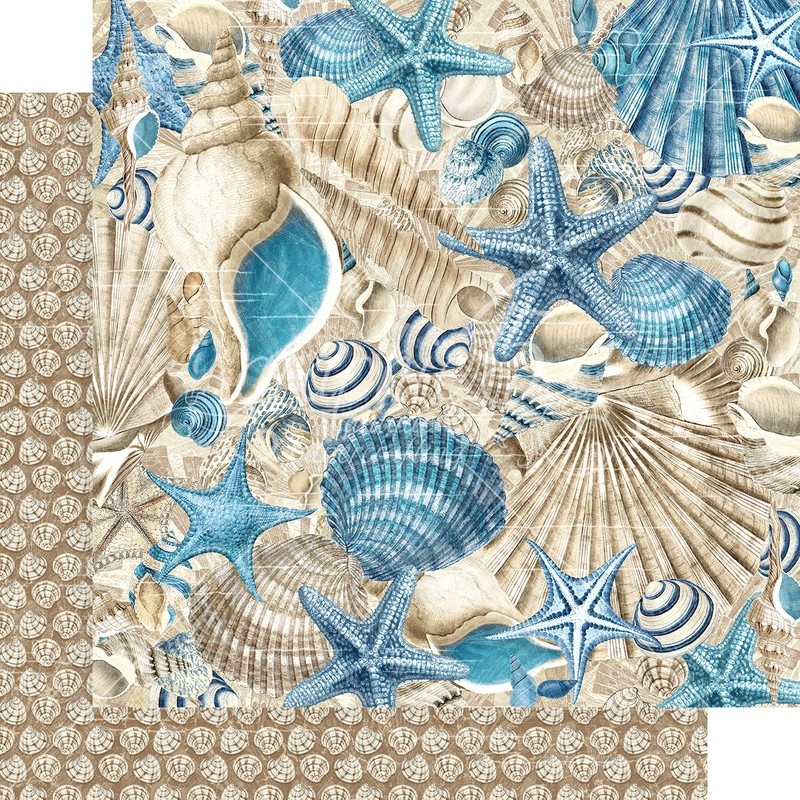 GRAPHIC 45 *OCEAN BLUE* 8" x 8" PAD NAUTICAL SEASHELLS