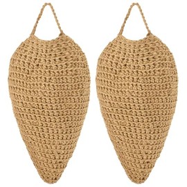 DECYOOL 4 Pack Crochet Wasp Nest Decoy, Faux Wasp Nest Deterrent Outdoor Hanging Decor Hornet Hive for Patio Deck Garden Stay Away from Wasps