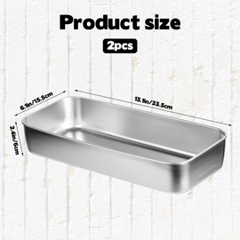 13 Inch Stainless Steel Mud Pan, 3 Pack Drywall Mud Pan Rolled Edges Thick Metal Drywall Tool Tray for Easy Taping Knife Cleaning to Use Mixing Cement Mortar Putty Paint