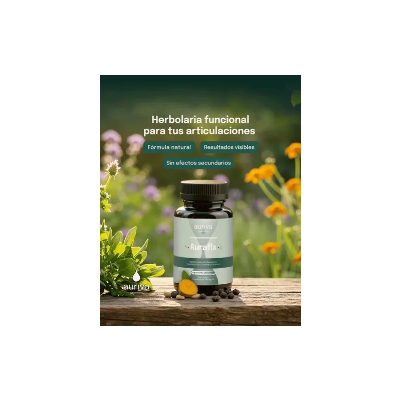Suplemento para Articulaciones Auriva AuraFlx con Glucosamina y Cúrcuma