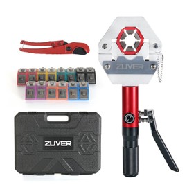 ZUVER Hydraulic AC Hose Crimper Kit with Pipe Cutter and 7 Dies- Handheld 71500 Hydra-Krimp for Air Conditioning Repair, Manual Crimper for BH Air Conditioner Hose & Beadlock Fittings
