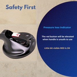 Heavy Duty Grab Bar with Large Suction Cups for Shower and Bathtub, Easy Tools-Free Installation & Removal, Safety with Compression Loss Warning, Useable on Diffrent Surfaces (Black, 21 Inches)