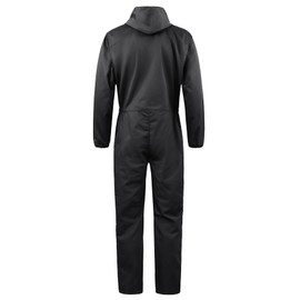 Yukirtiq Men's Long Sleeve Zip-Front Coverall Lightweight Work Coveralls Mechanic Overall Jumpsuit with Hood, Black, M