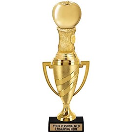 Crown Awards Apple Trophy, 14" Gold Cup Teachers Apple Trophies with Free Personalization, 1 Pack Prime