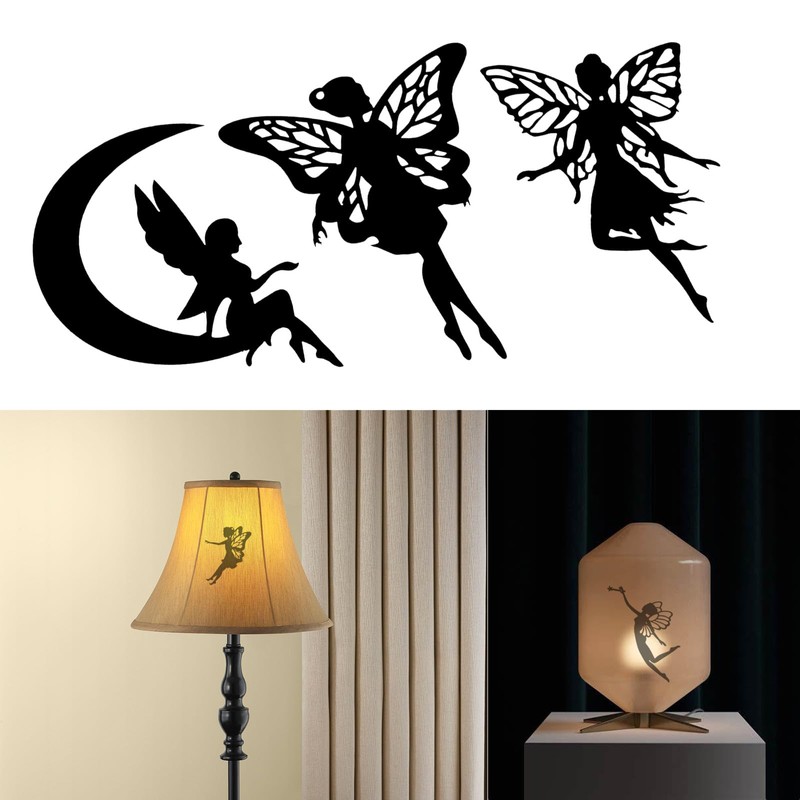 ECSiNG 40PCS Fairy Cutouts Silhouette Embellishments Jar Decals Decorative Paper