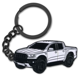 glahorse For Ford Raptor Pickup Truck Keychain，For Ford F150 F250 F350 Accessories，Metal Keychain (White)