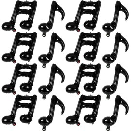 18 PCS Black Note Balloons, 16 Inch Music Balloons, Black Music Note Foil Balloons for Birthday Baby Shower Music Themed Party Concert Band Bar Party Decoration