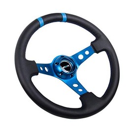 Auto Dynasty NRG Innovations ReinReplacement forced RST-016R-BL 350mm 3" Deep Dish Blue Spoke Steering Wheel