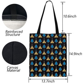 Bill Cipher Inspired Tote Bag Bill Cipher Fans Gift Cartoon TV Series Merchandise Handle Bag Cartoon Wizard Gift (CA-BillCiphTreeTblk)