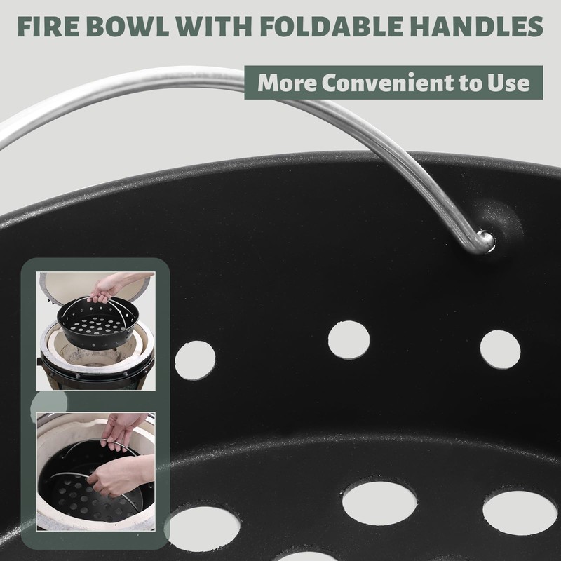 KAMaster Charcoal Basket Carbon Steel Fire Bowl for MiniMax,Small&Medium Bigg