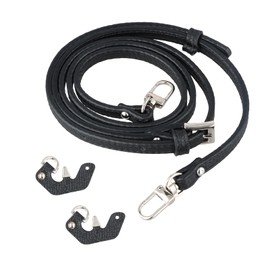 Leather Strap for Mini Bags, Adjustable No Holes, Replacement Straps with Reinforced Accessories for Crossbody Handbags, Briefcases - Fashionable & Versatile (Black)