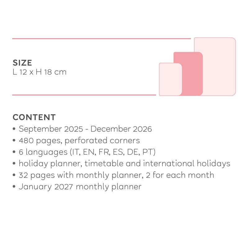 Legami - Daily Diary 2025-2026, 16 Months Medium, Aquatic Awe,