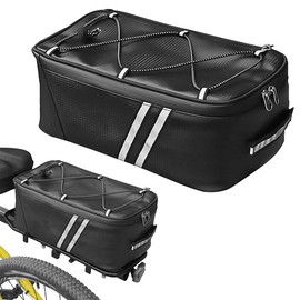 Bicycle Pannier Rack Bag, Bicycle Rear Bag with Reflective Strips and Waterproof Zip, for Bicycle Transport Items (8L)