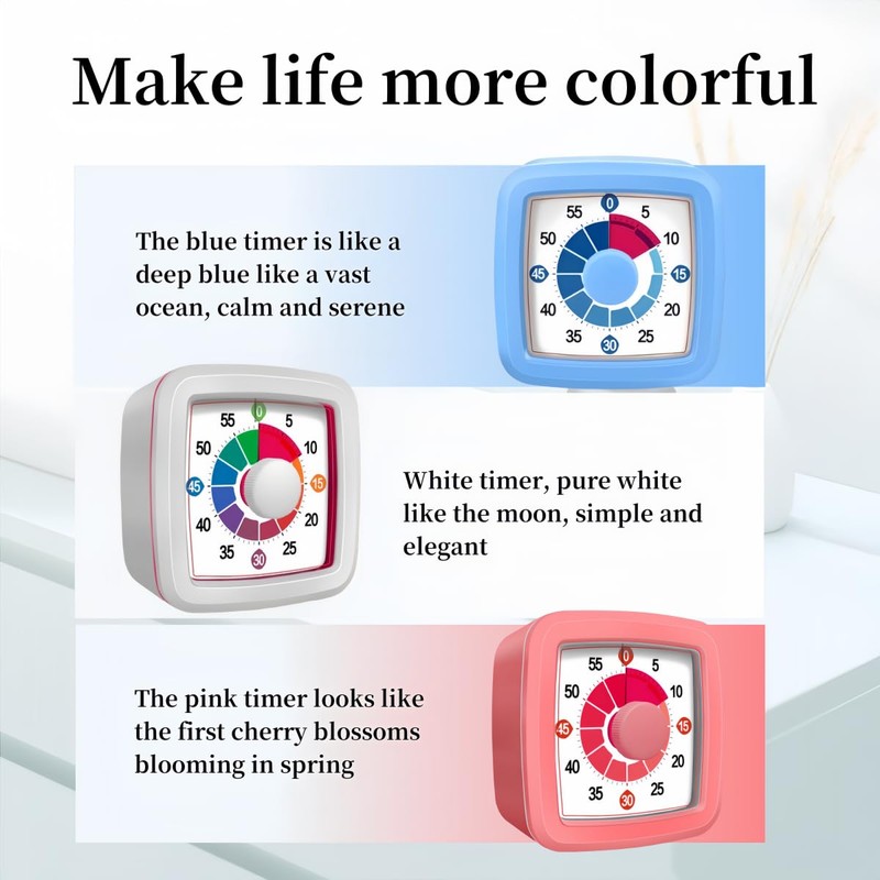Visual Timer for Kids, 60-Minute Countdown Timer for Classroom Office