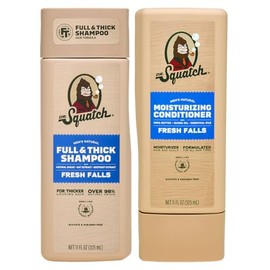 Dr. Squatch Juego de champú y acondicionador completo + grueso para hombre, para un cabello más completo y más grueso, champú y acondicionador natural