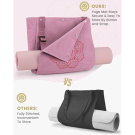 Gonex Yoga Bag, Yoga Mat Bag with Multiple Pockets for Men and Women, Canvas Waterproof Tote Shopping Bag, Mat Easy to Remove for Pilates, Travel, Training, Office