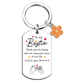 Lelekdo Keychains for Women Friendship Gift for Women Bestie Gifts for Women Christmas Keychain for Female Friend Bestie Sister Unique Birthday Gift for Best Friend Sister Friendship Keychain