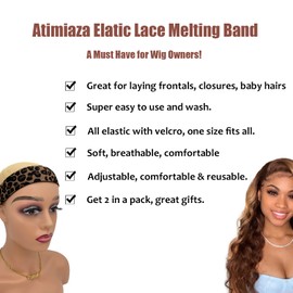 Atimiaza 3 Pcs Elastic Bands for Wigs - Lace Melting, Edge Wrap to Lay Edges (Silver, Leopard, Black Pack)