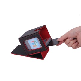 God of Toys, Deck Case, Look Loader, 100 Cards Vertical, Double and Triple Sleeved, Compatible with All Card Games, Including 1 Top Loader, 2 Separators (Black & Red)