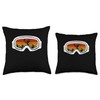 Retro Winter Ski Goggles Snowboard Throw Pillow