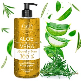 CMP Aloe Vera + Rosemary Hair Removal (Laser, Wax, Cream, Epilator...) and Shaving (Face and Body) 6x + Relief, 48h Moisture, 3x + Soothing, Professional Formula (500 ml)