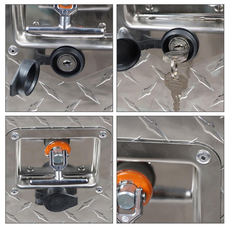 Thomletha 24-Inch Silver Aluminum Tool Box with Lock and Key,