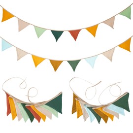 wintfarm Bunting Children's Room, Pack of 2 Bunting Fabric, Bunting Fabric House Bed Decoration, Girls and Boys, Garland Children's Room Decoration, Decoration for Children's Room, Baby Room